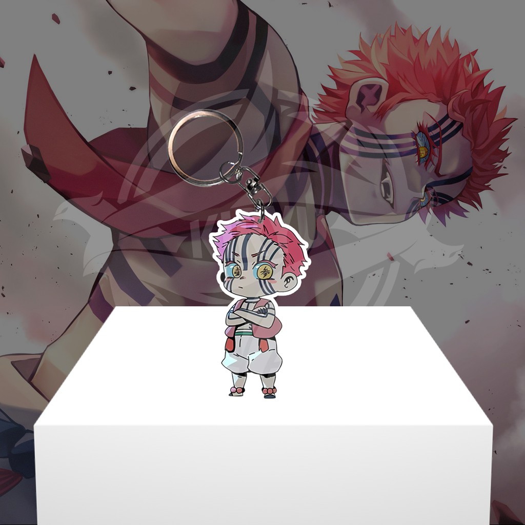 Móc Chìa Khóa Bằng Nhựa Acrylic Hình Anime Demon Slayer Kimetsu no Yaiba Akaza