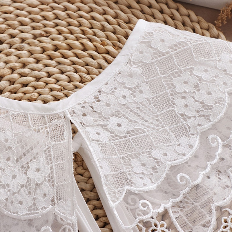 Cổ áo giả hai lớp thêu họa tiết 10MK thanh lịch cho nữ