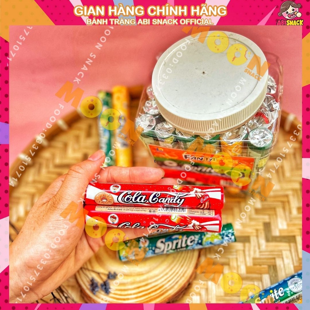 [COMBO 5 CÂY] Kẹo C Fanta Cam - Sprite Chanh - Coca Candy- ăn vặt bánh kẹo tuổi thơ