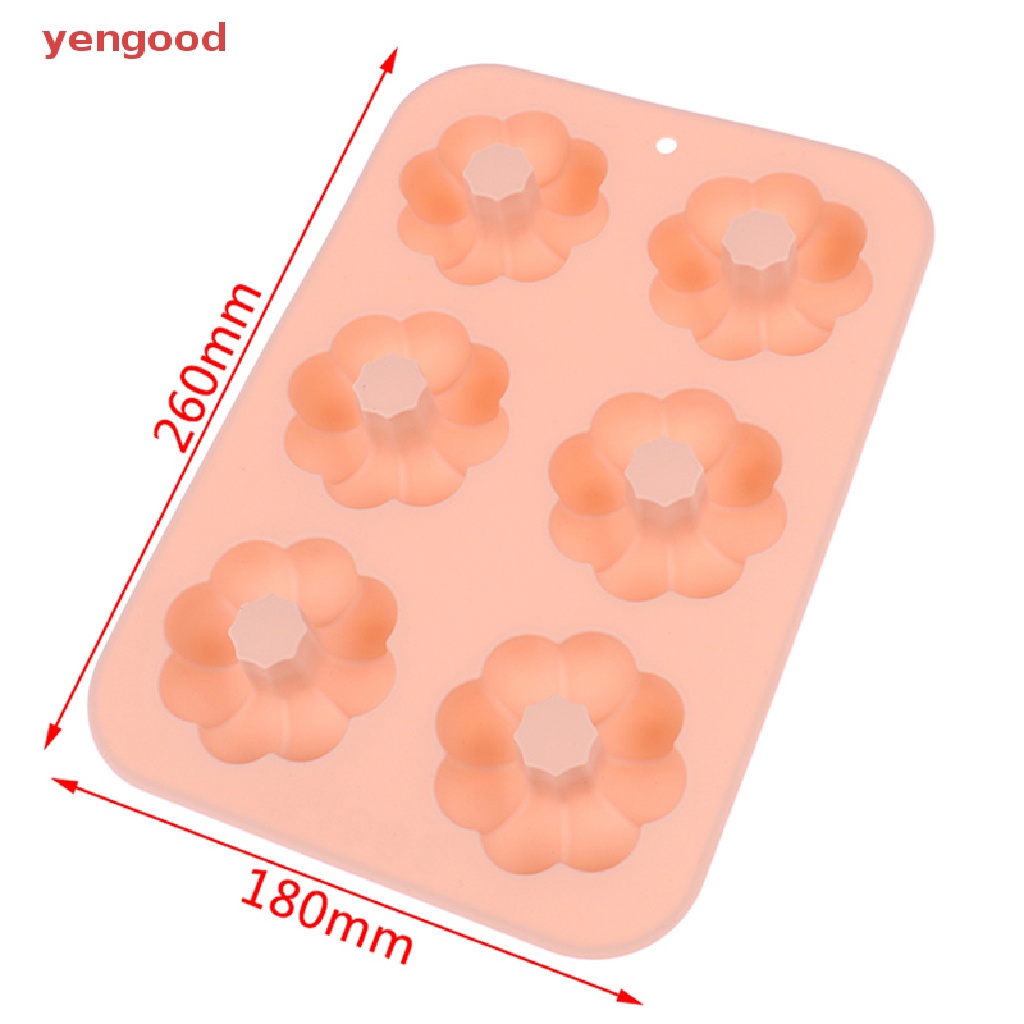 Khuôn Silicone 6 Ngăn Làm Bánh Donut Tráng Miệng DIY