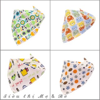 Khăn yếm tam giác cho bé chất liệu cotton 2 lớp mềm mịn cao cấp có cúc bấm