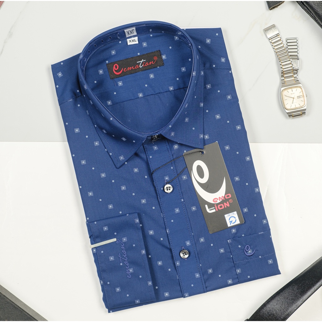 Áo Sơ Mi Nam Công Sở Dài Tay Họa Tiết Trung Niên Emotion Form Slimfit phong cách Sartorial lịch lãm