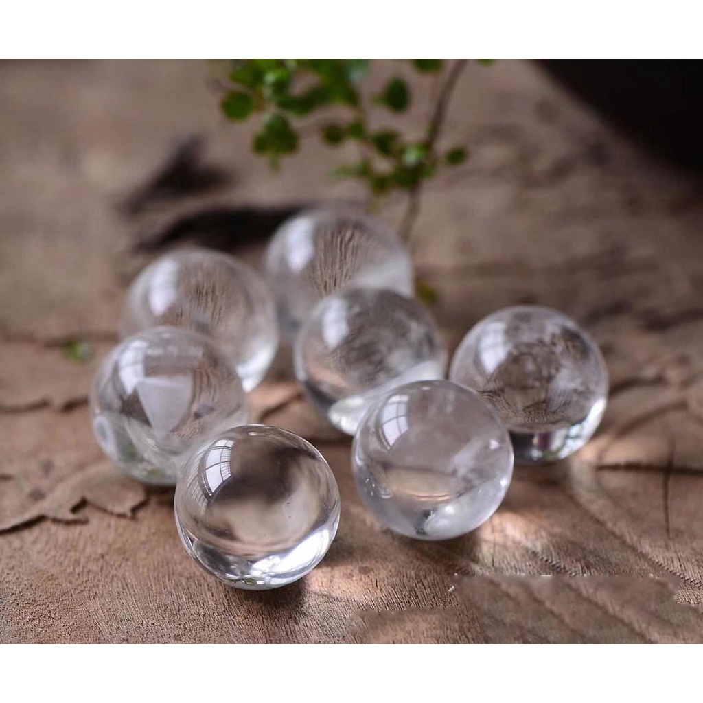 Bộ Đĩa Cầu Thất Tinh Trận Đá Tự Nhiên Trắng Trong -12cm