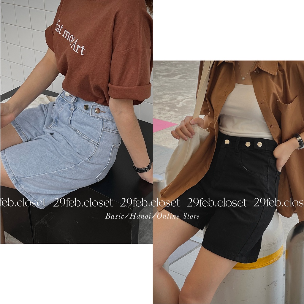 Quần jeans ngố khuy eo 29feb.closet Q12