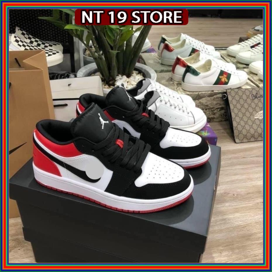 Giày sneakers air jordan đỏ đen cổ thấp , Giày JD1 đỏ cổ thấp nam nữ phối đồ siêu xinh cực chất năm 2022