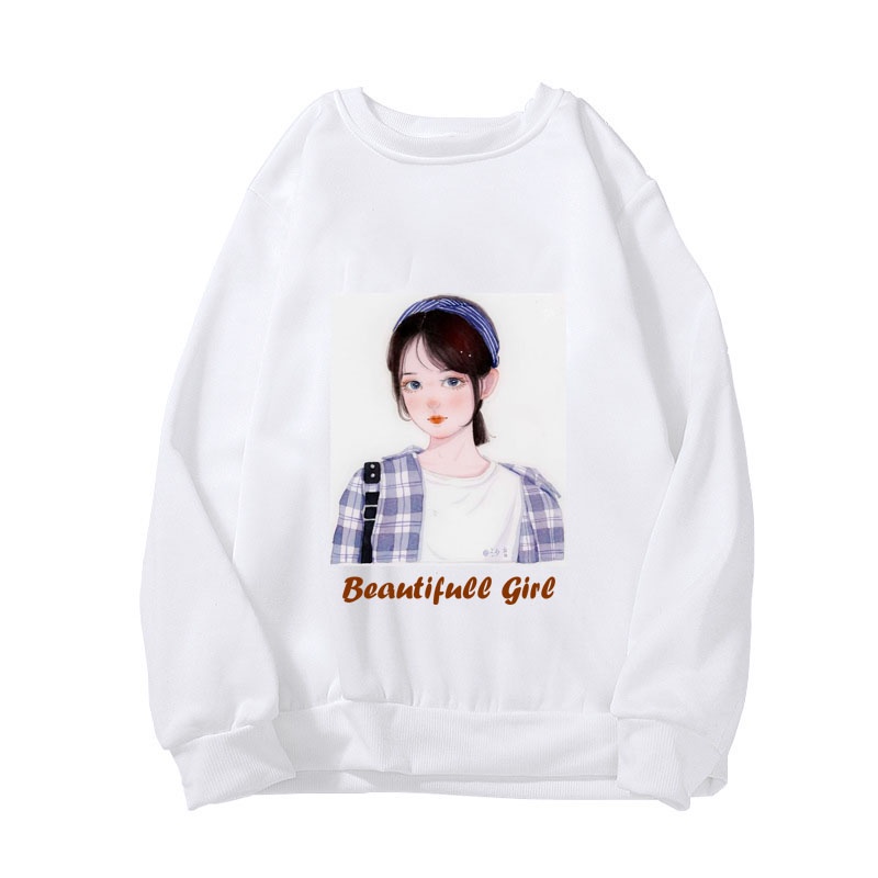 Áo Nỉ Cổ Tròn Tay Bo Chất Đẹp Mềm Mịn Mùa Thu Đông Mặc Đi Học Đi Chơi Trẻ Trung Năng Động In Bé Gái say Hi | BigBuy360 - bigbuy360.vn