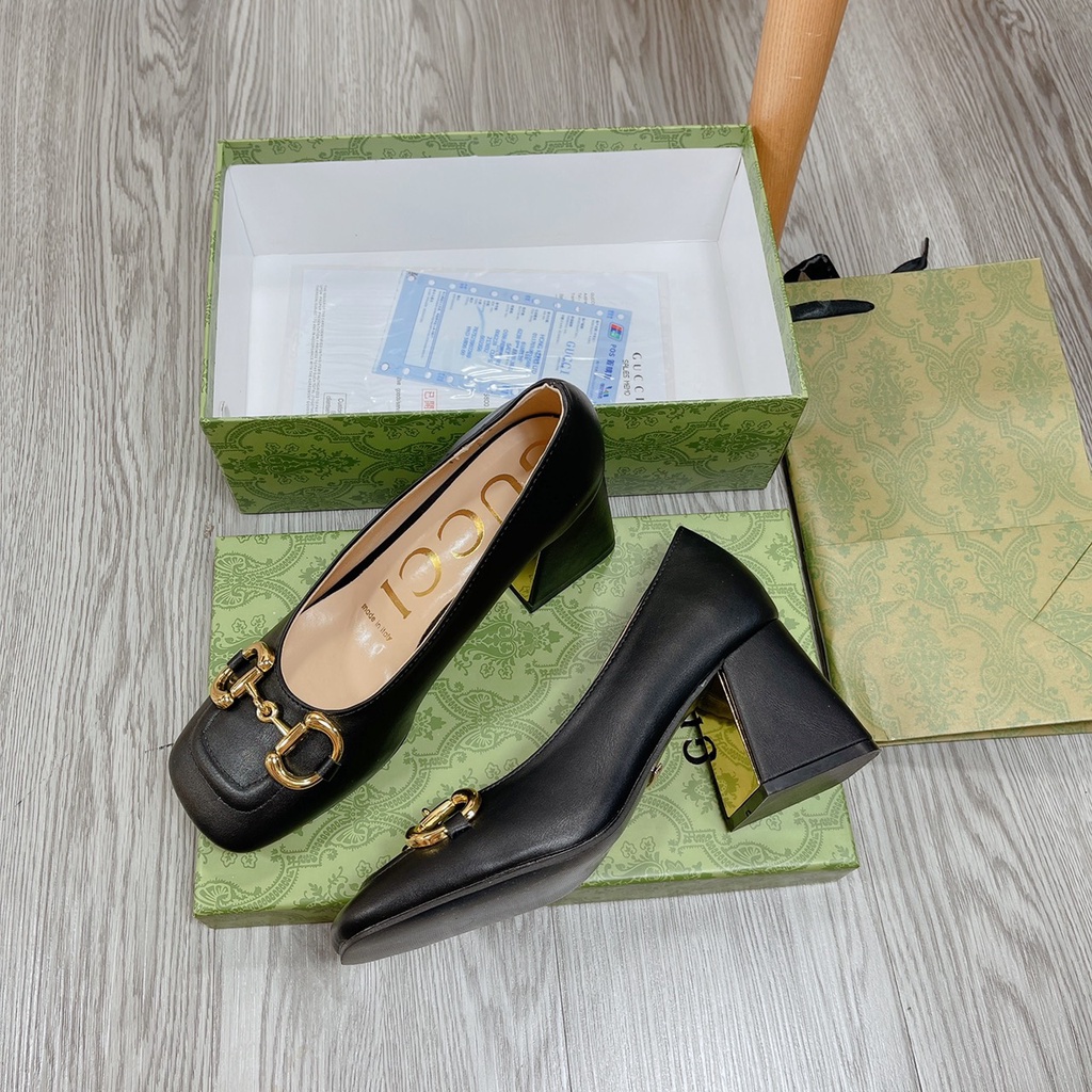 Giày guc mũi vuông gót vuông hàng super fullbox bill túi giấy