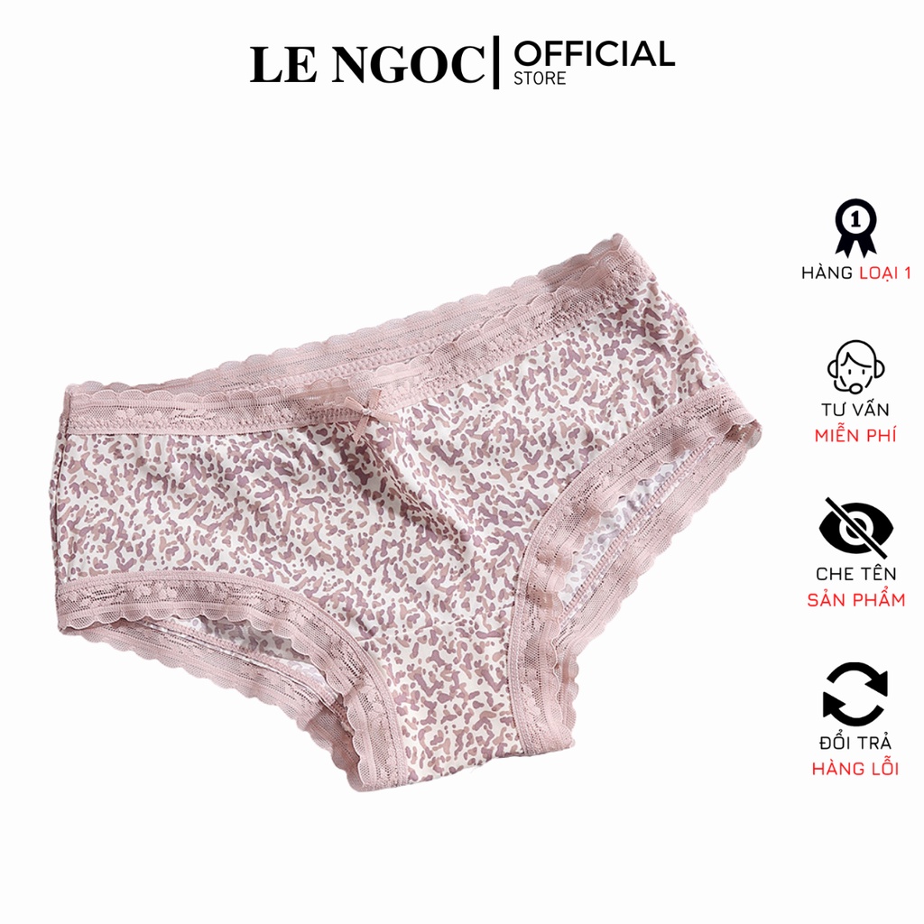 Quần lót nữ da beo viền ren, sịp su lạnh quyến rũ thời trang Lê Ngọc 199
