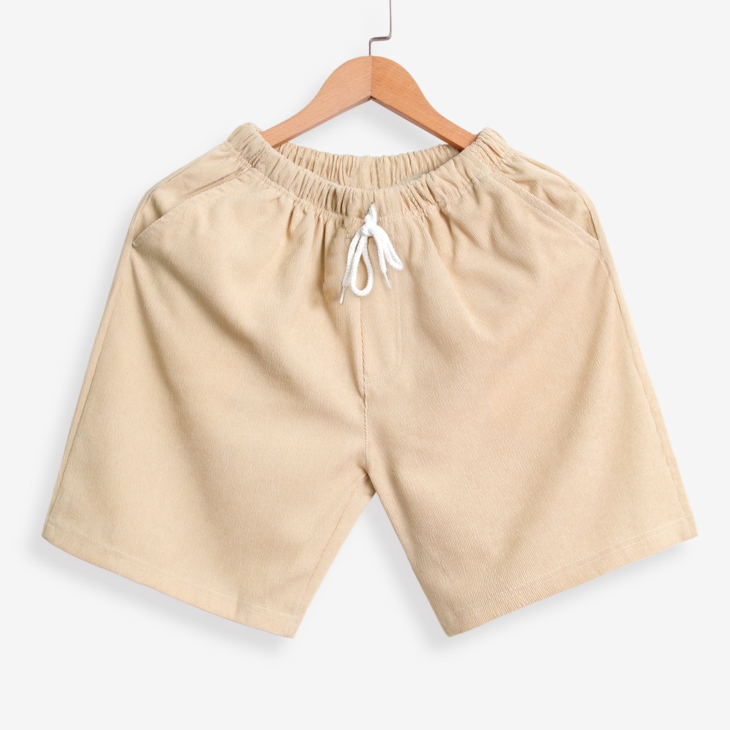 Quần Short Đùi Nam ROUGH Dáng Cộc Chất Nhung Sọc Tăm Form Unisex 5 Màu Trẻ Trung