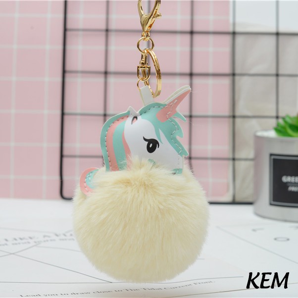 [Mã WASKT410K giảm 10K đơn 50K] Móc Bông Treo Túi Xách Ngựa Unicorn Cute 8cm