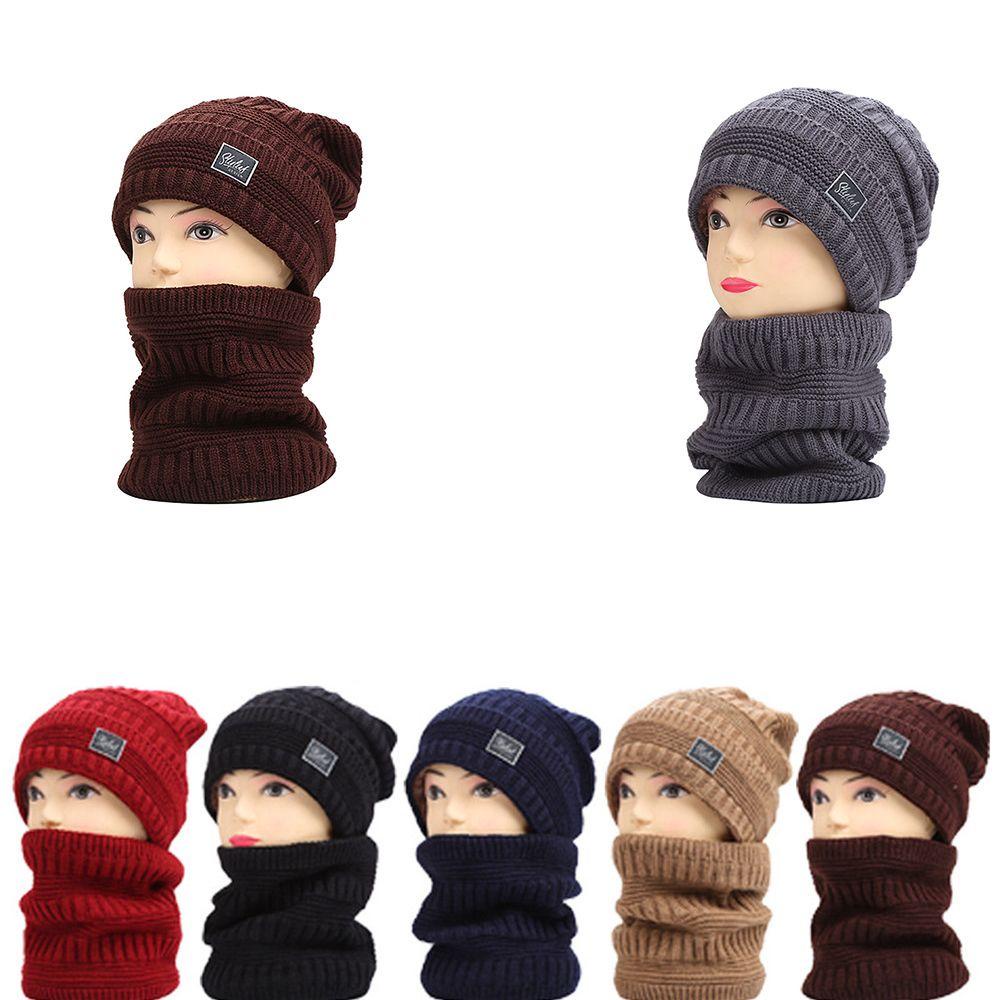 Mũ beanie Kết Hợp Khăn Choàng Mềm Mại Giữ Ấm Thời Trang Cho Nam Nữ