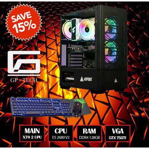 Máy X79 + E5 2680 V2 2 CPU + 128GB + 750Ti - Làm đồ họa + Chiến full game | BigBuy360 - bigbuy360.vn