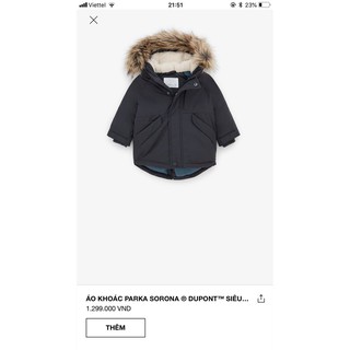 ÁO PARKA ZARA BOY VNXK DƯ XỊN SZ 12/18M-4/5Y