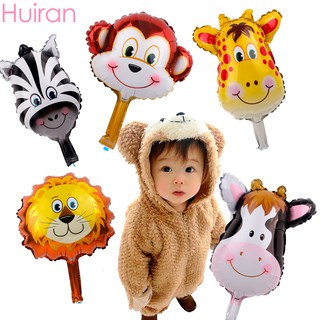 Huiran Set 6 Bong Bóng Lá Nhôm Mini Chủ Đề Động Vật Rừng Cây Trang Trí Tiệc Sinh Nhật Lễ Hội