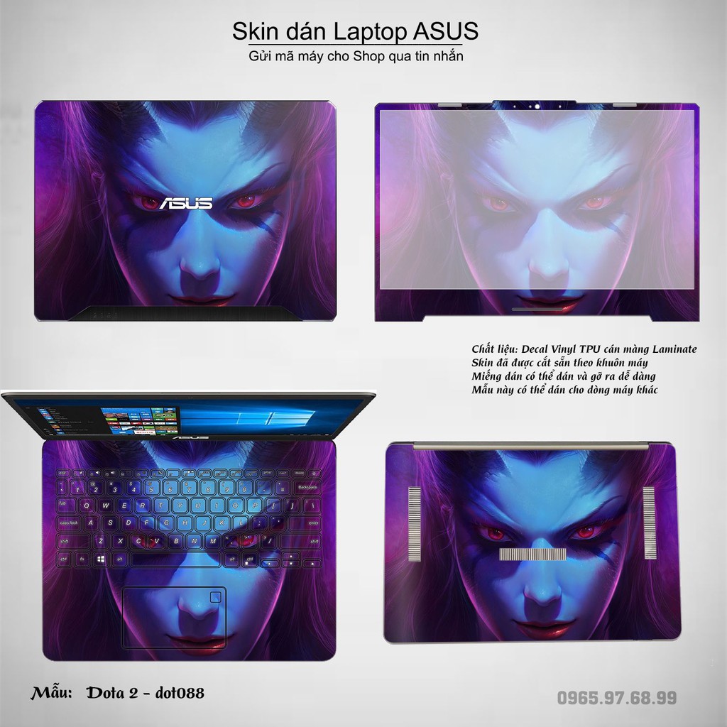 Skin dán Laptop Asus in hình Dota 2 nhiều mẫu 15