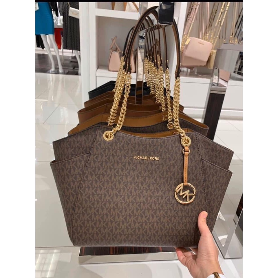 Túi xách nữ chính hãng Michael Kors đeo vai nâu Logo siêu xinh -  kích thước 26*24cm