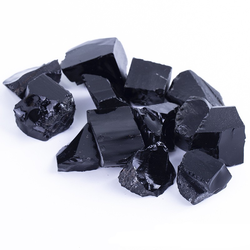 Đá thô thanh tẩy Obsidian 10,2 black crystal chơi tarot , phong thủy