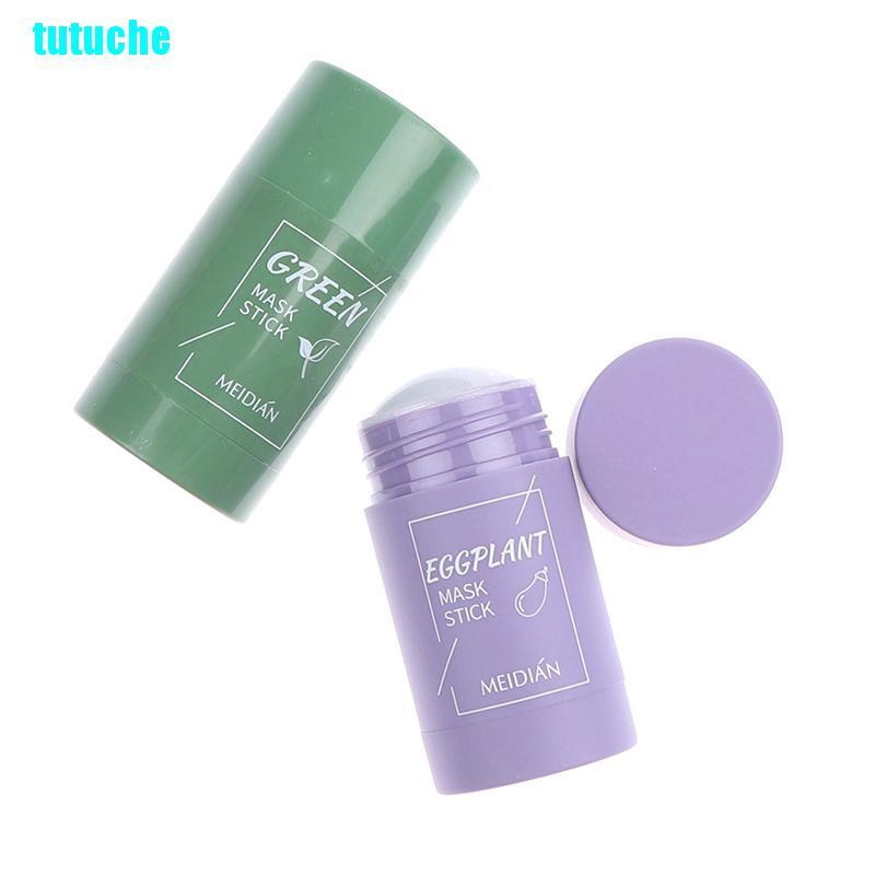 tutu Green Tea Purifying Clay Stick Mask Oil Control Anti-Acne Eggplant Solid Fine