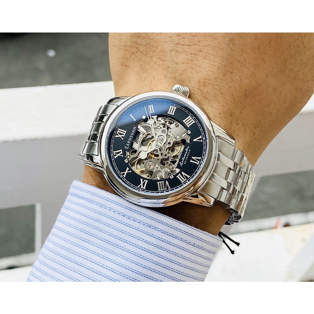 Đồng hồ nam dây thép Thomas Earnshaw ES-8233-11 Longcase