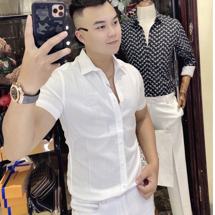 👕FULL SIZE👕 Áo sơ mi Nam Nữ,   Áo sơ mi đũi cộc tay Gucci thêu logo, 2 màu trắng đen, chất vải mịn Size M-L-XL-XXL