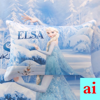 Disney Vỏ Gối Cotton 30x50 40x60cm In Hình Công Chúa Băng Giá Elsa Cho Bé Gái