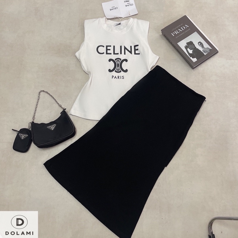 Set áo ba lỗ celinn + chân váy đuôi cá