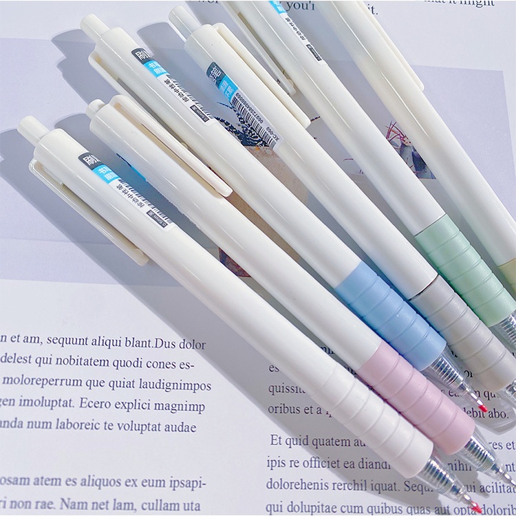 Bút bi hàn quốc mực đen ngòi ST 0.5mm - bút bi gel đen cute có ruột bút thay thế