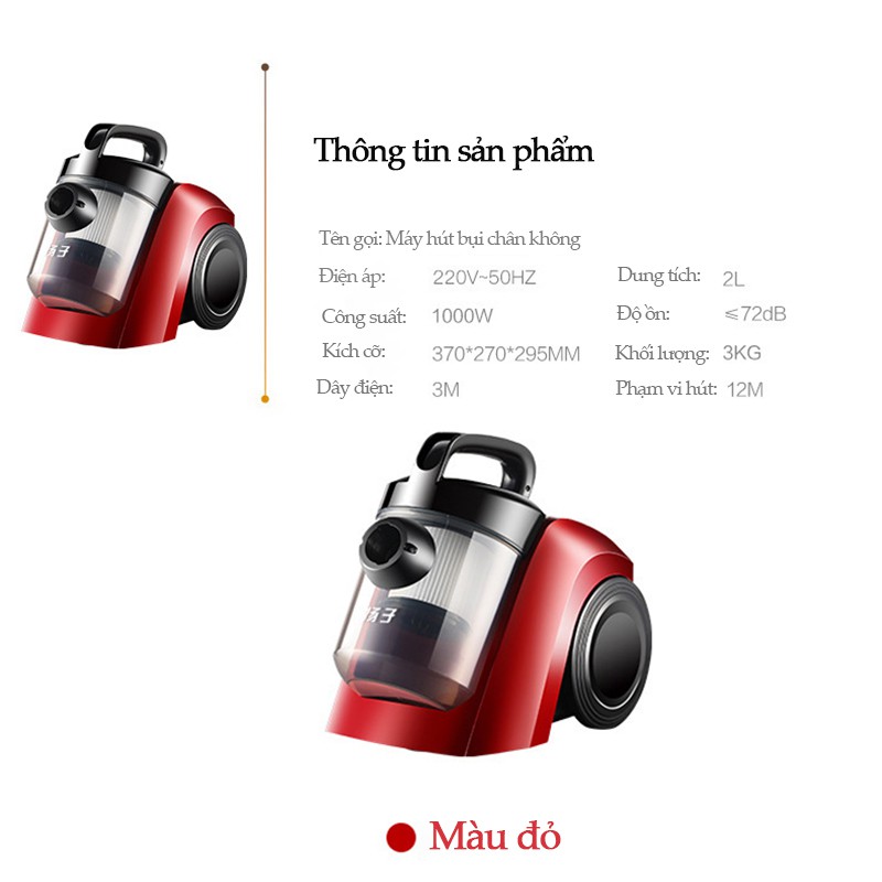 Máy hút bụi gia đình cầm tay mini 2.0L 1000W thảm lông thú cưng công suất cao công