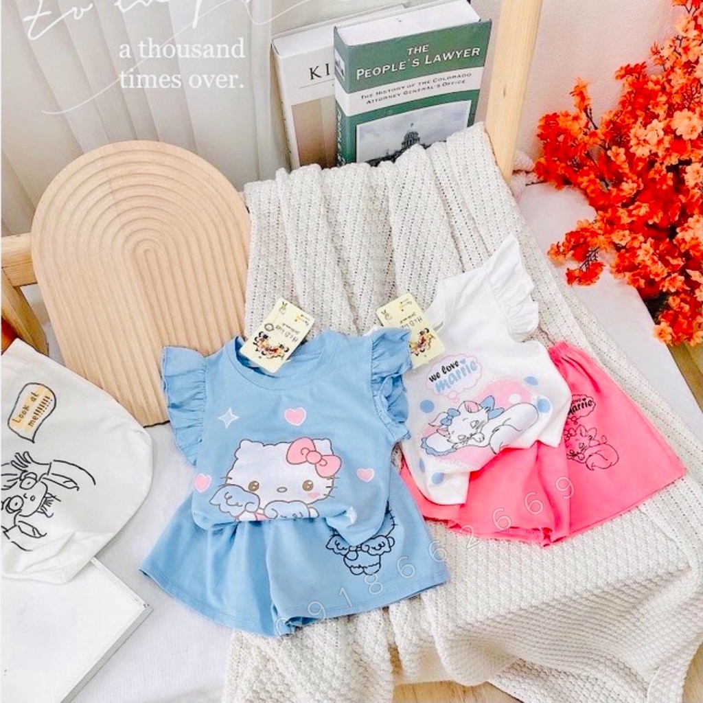 Bộ bé gái vải cotton 4c cao cấp size 5-20kg