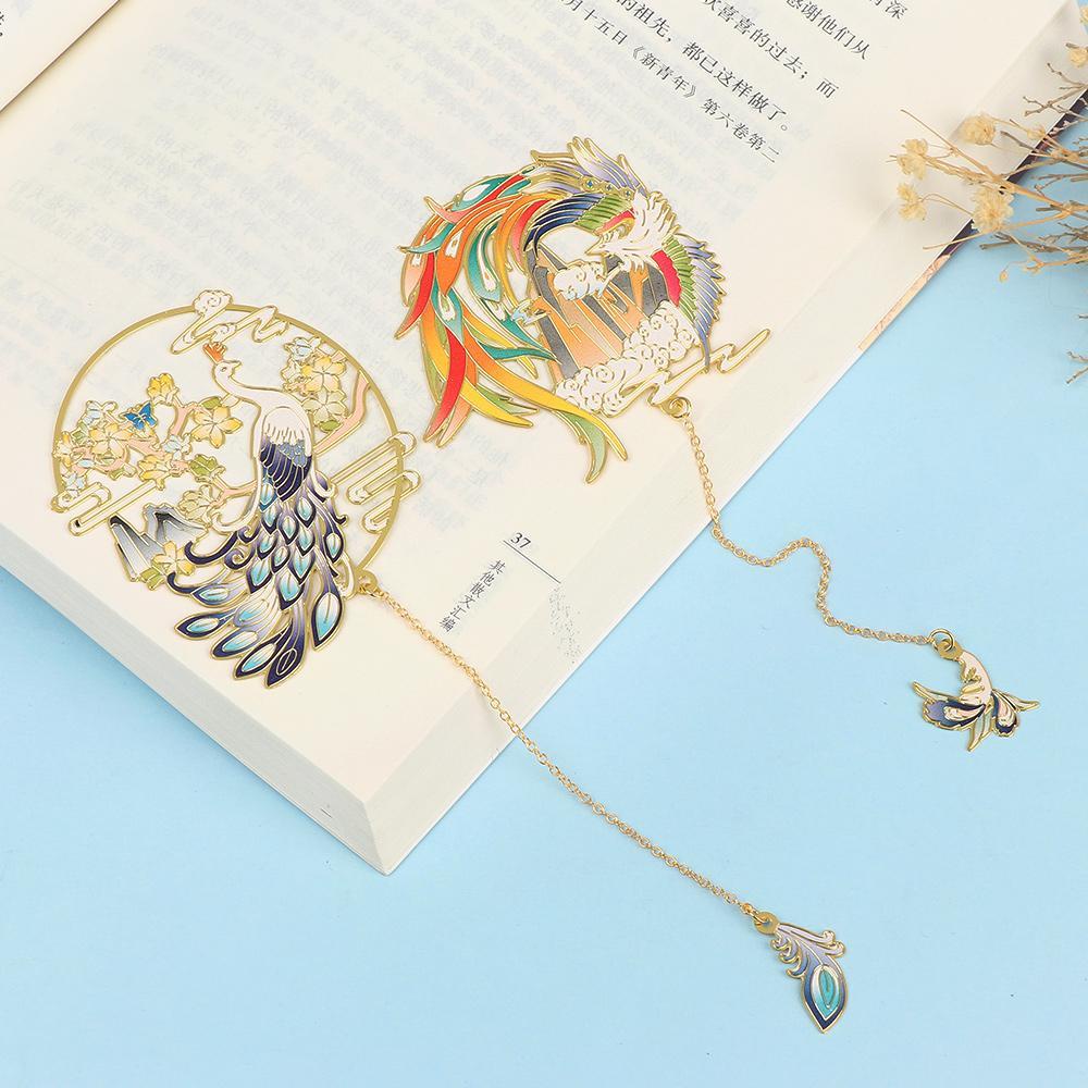 LAYOR1 Thẻ Đánh Dấu Trang Sách Bằng Đồng Thau Phong Cách Trung Hoa Cổ Điển