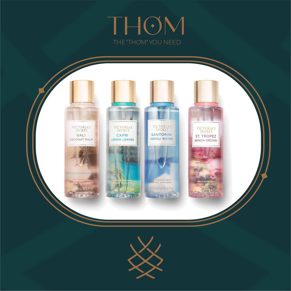 CAPRI LEMON LEAVES | NEROLI WATER | BALI COCONUT PALM | BEACH ORCHID Fragrance Mist | Xịt Thơm Victoria's Secret
