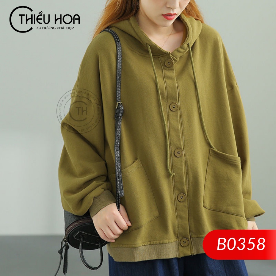 Áo khoác thun nữ chống nắng, thiết kế trẻ trung, hiện đại, siêu mềm mại Thiều Hoa AK2B0358