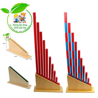 Đế đựng gậy đỏ, gậy số Montessori - Stand For Long Red Rods, Numerical Rods
