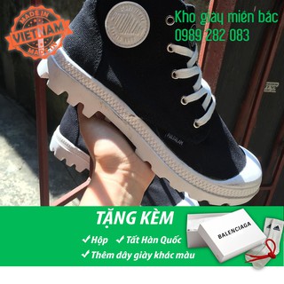 Giày Palladium đen đế trắng cao cổ (ảnh thật + fullbox + free ship)