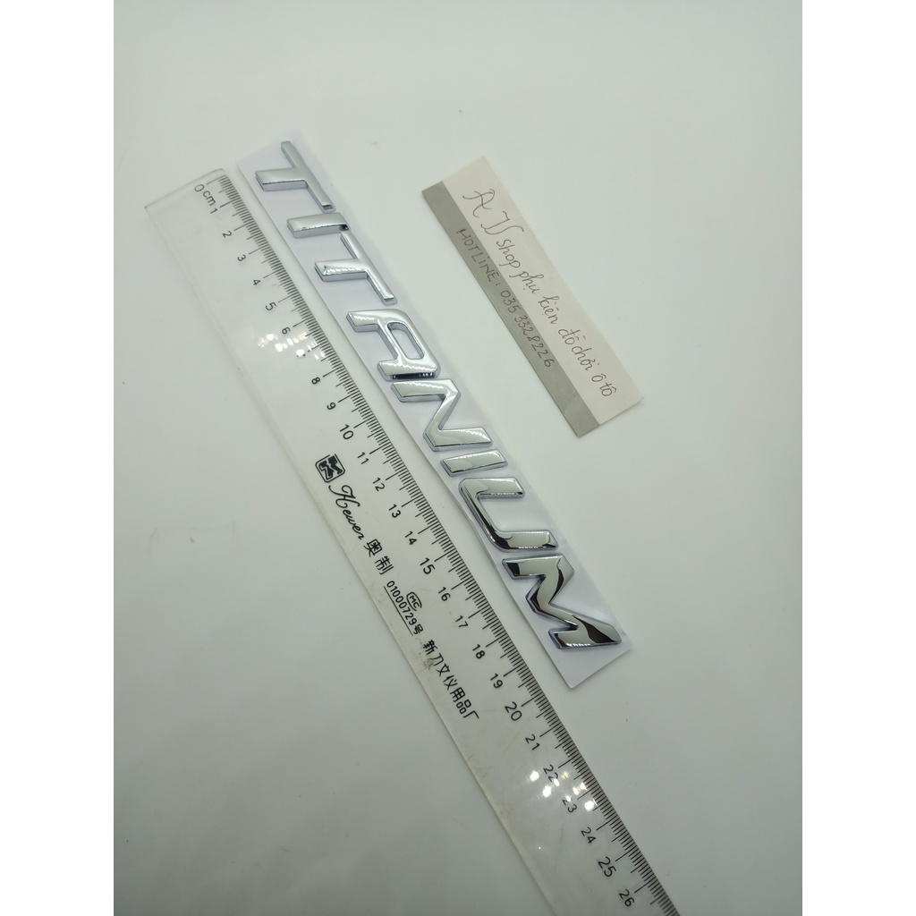 Miếng Dán Chữ TITANIUM Bằng kim loại Trang Trí Xe Hơi