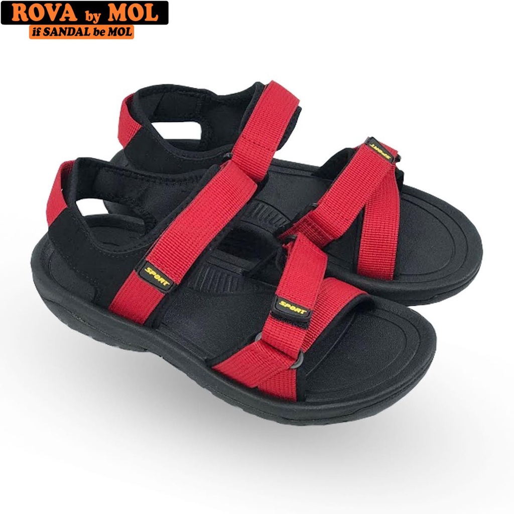 Giày sandal nam quai chéo vải dù có quai hậu cố định mang đi học đi biển du lịch hiệu Rova RV873R