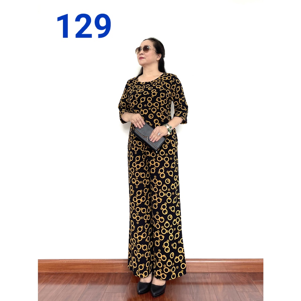 Đồ Bộ Trung Niên Tay Lỡ Lụa Hàn Châu Chất Vải Loại 1 Dành Cho Quý Bà - Laddy Store