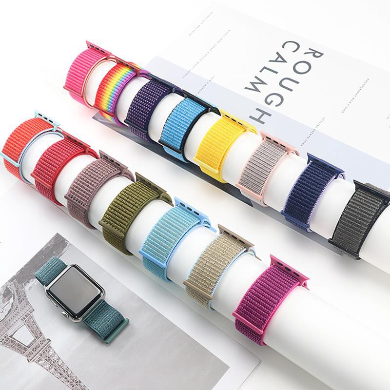 Dây đeo đồng hồ bằng nylon thoáng khí 38MM 42MM thay thế cho Apple Watch Series 6 / SE / 5/4 40MM 44MM iwatch3 / 2/1