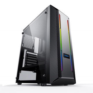 VỎ CASE MÁY TÍNH GAMING XTECH T4 - 2 dải led + 1 mặt kính cường lực