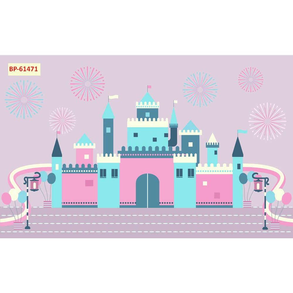 Tranh Dán Tường Phòng Trẻ Em Hình MẶT TRĂNG MOON, LÂU ĐÀI, NHÀ Ở MÀU SẮC