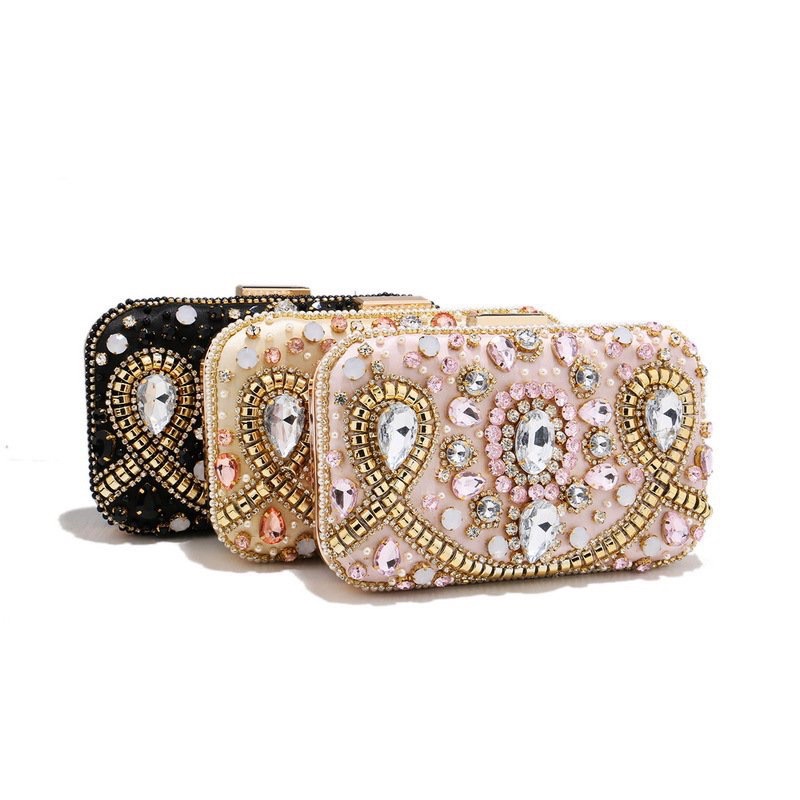 Ví dự tiệc đính đá phối hạt cườm phong cách Âu Mỹ