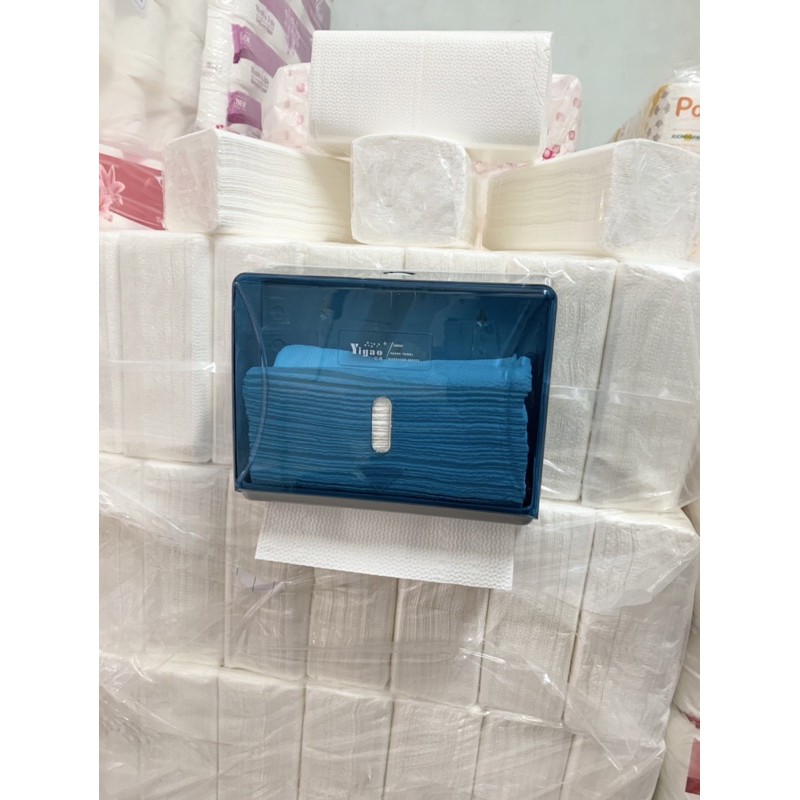 Hộp đựng giấy lau tay Yigao gắn tường nhựa ABS hai màu trắng xanh
