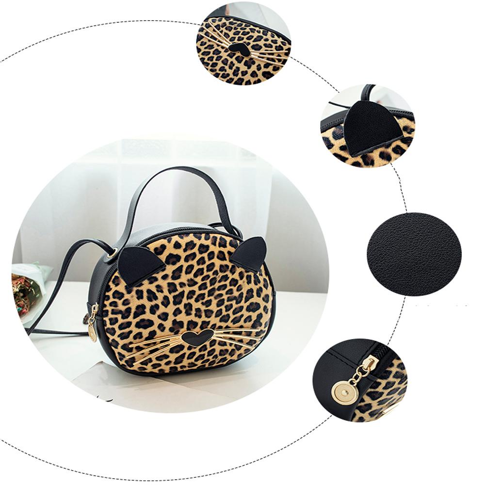 MIHAN1 Túi Đeo Chéo Họa Tiết Mèo Dễ Thương Thời Trang Cho Nữ