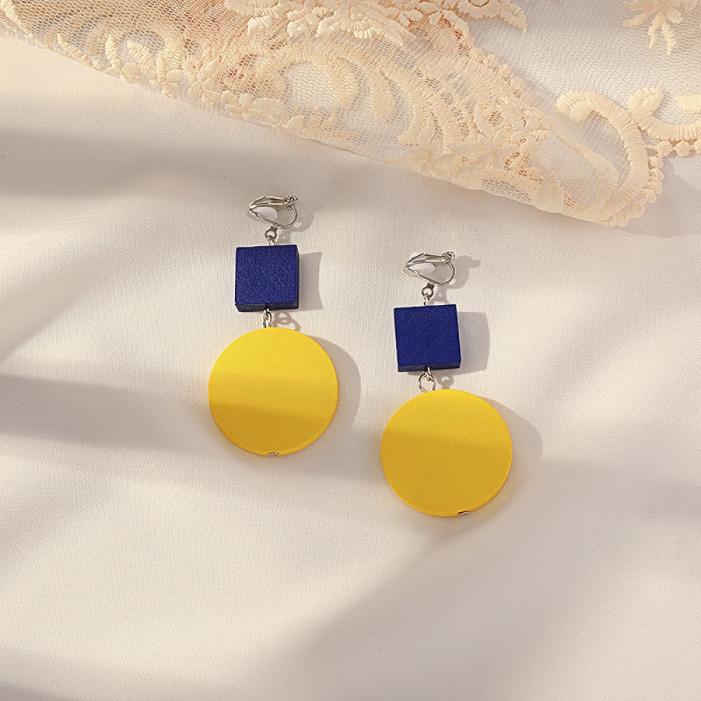 Khuyên Kẹp Vành Tai Họa Tiết Trái Cây/Hoa/Trái Tim Hình Học Đính Ngọc Trai Nhân Tạo Thời Trang