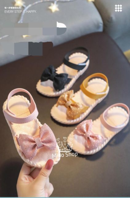 Sandal Nơ Kim Tuyến Bé Gái Đẹp Xuất Sắc - Sandal bé Gái