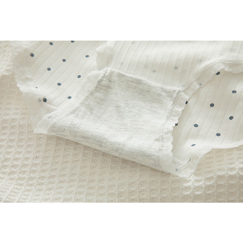Quần lót nữ đẹp gân tăm dễ thương cotton kháng khuẩn QL42 | BigBuy360 - bigbuy360.vn