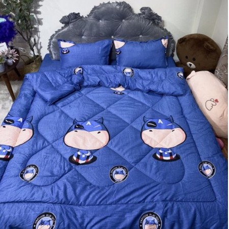 Bộ Chăn Phao 5 Món Ga Gối Poly loại 1 Chăn Bông Như Hình [Loại Bông Dày]