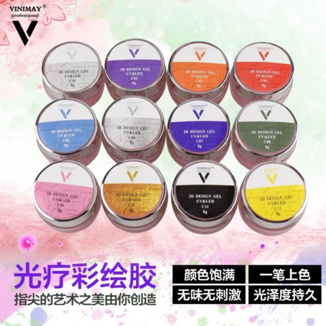 Gel vẽ 3D cao cấp sét 12 màu