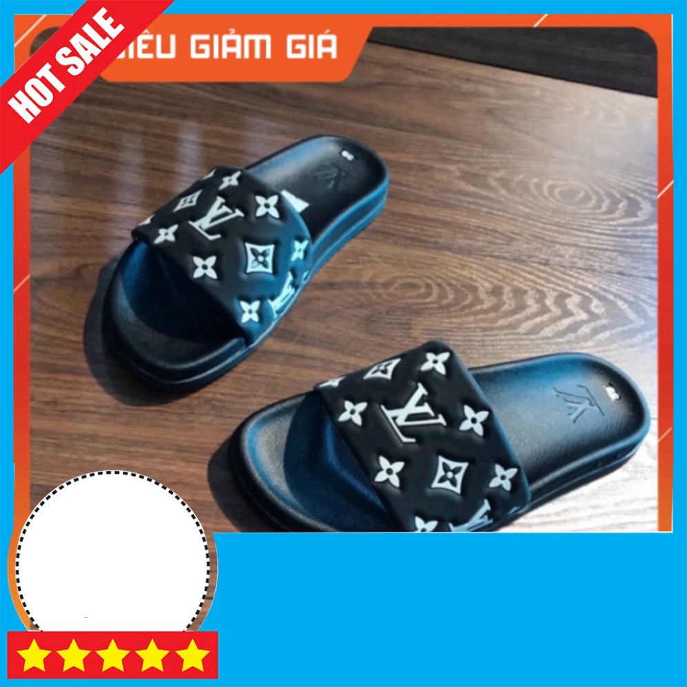 DÉP QUAI NGANG LV VÂN HOA TRẮNG - DÉP NAM EO VI QUAI HOA TrungPii Siêu rẻ shopee