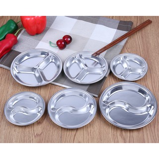 Đĩa Đựng Nước Chấm Hình tròn 2 ngăn 3 ngăn đường kính 10cm Bằng Inox cao cấp  Phong Cách Hàn Quốc
